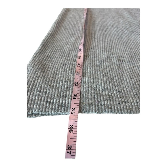 LOFT Speckled Lt Grey Crewneck Knee Length Sweater Dress with Tie Cuffs - Picture 3 of 14